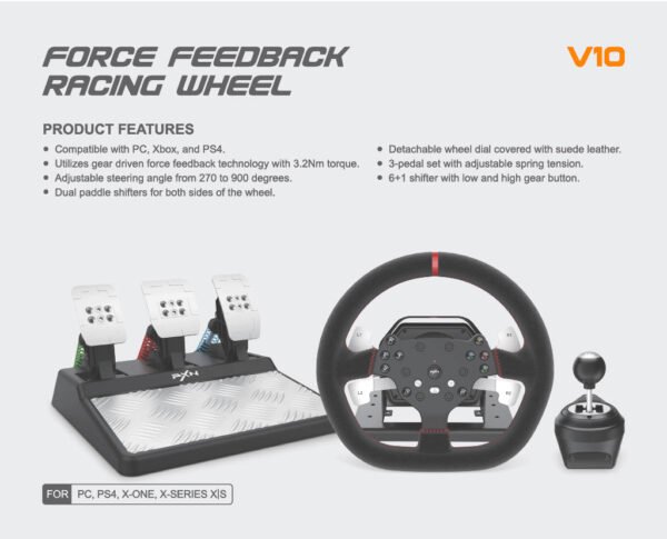 PXN FORCE FEED BACK STEERING WHEEL V10