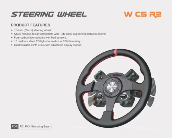 PXN STEERING WHEEL W CS R2