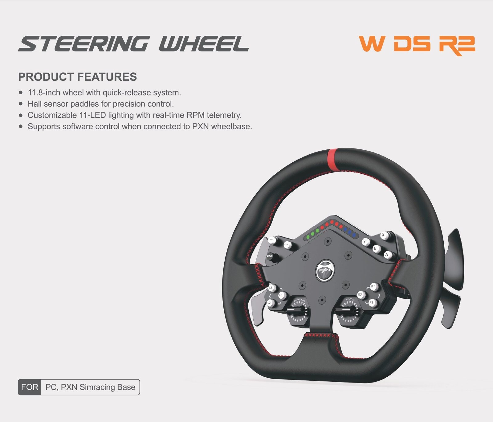 PXN SIMRACING STEERING WHEEL BASE WDS R2