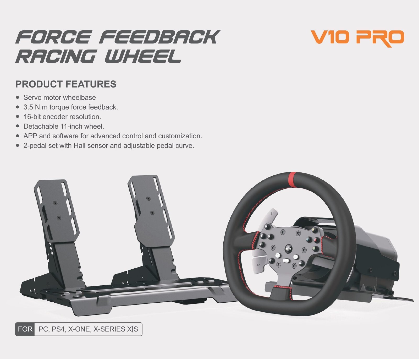 PXN FORCE FEED BACK STEERING WHEEL V10 ULTRA