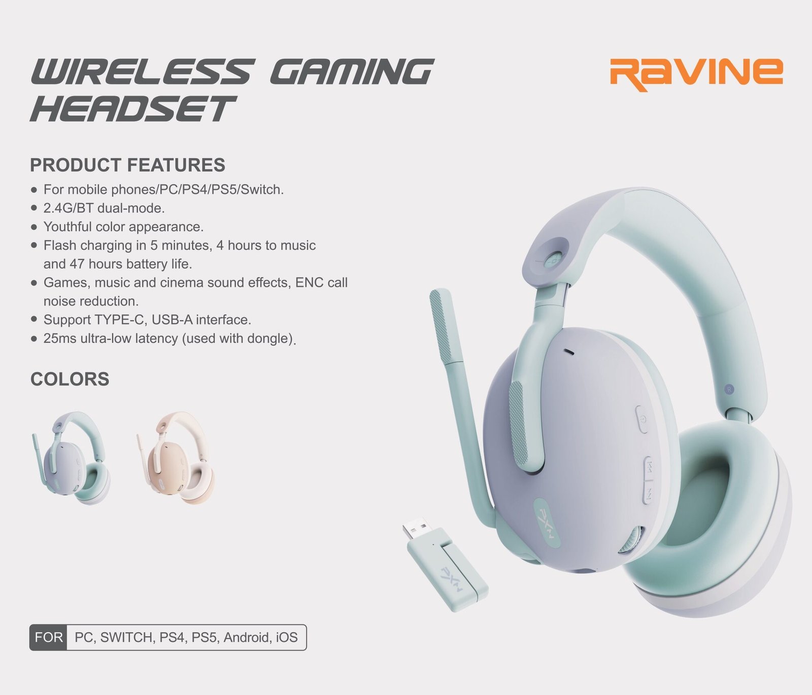 PXN Ravine Wireless Gaming Headset
