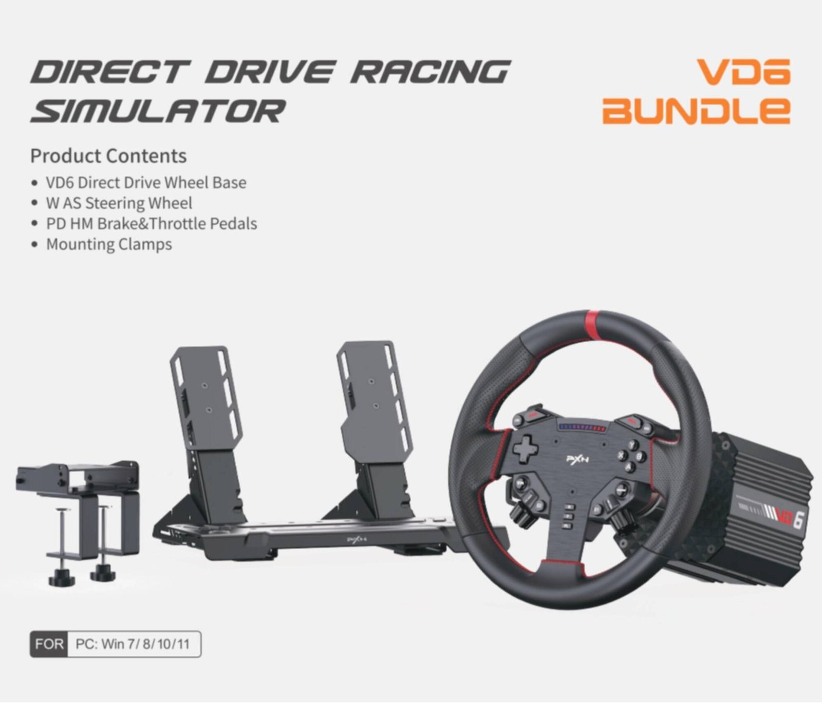 PXN VD6 Direct Drive Racing Simulator Bundle